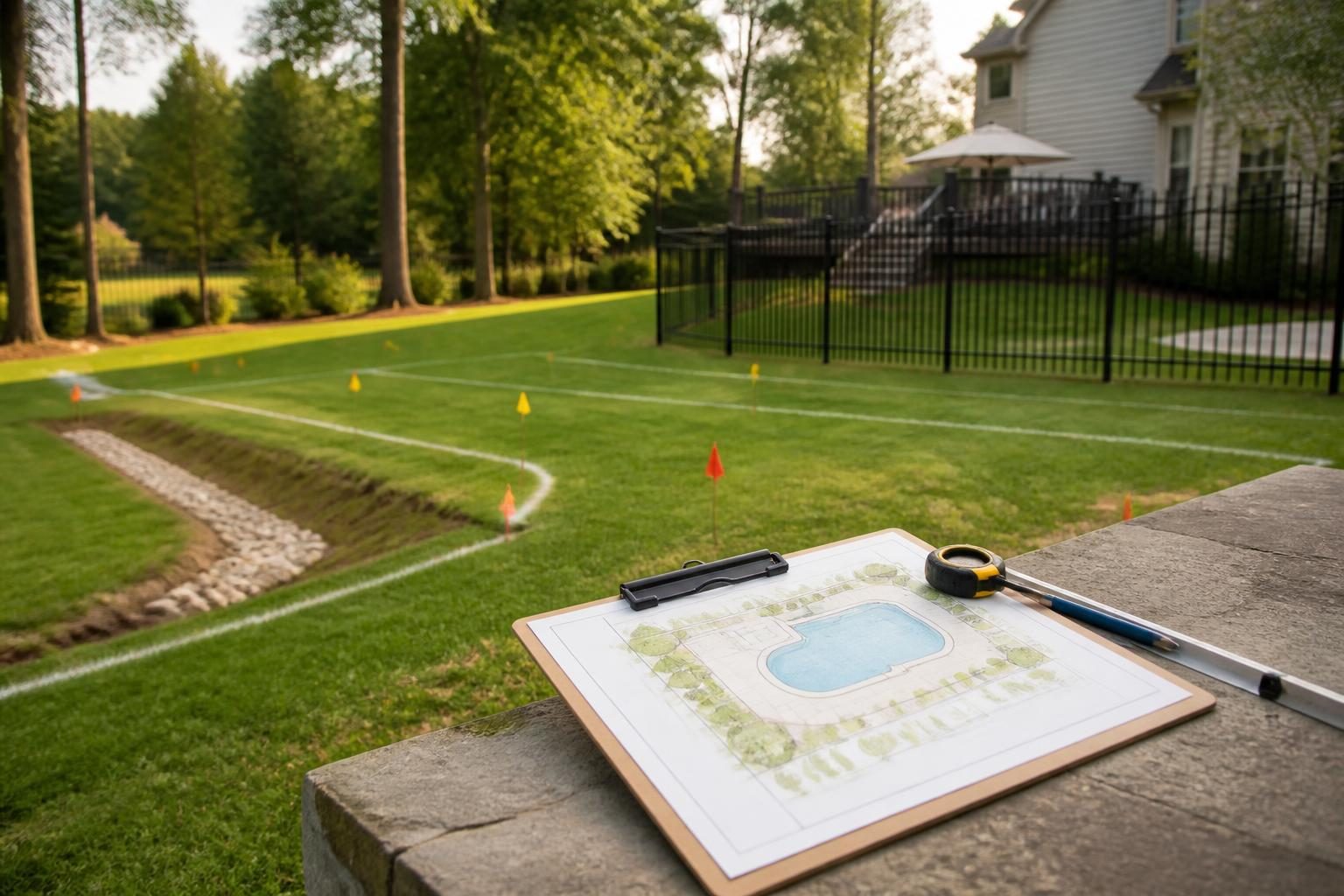 North Carolina pool permit questions shown during residential pool design planning