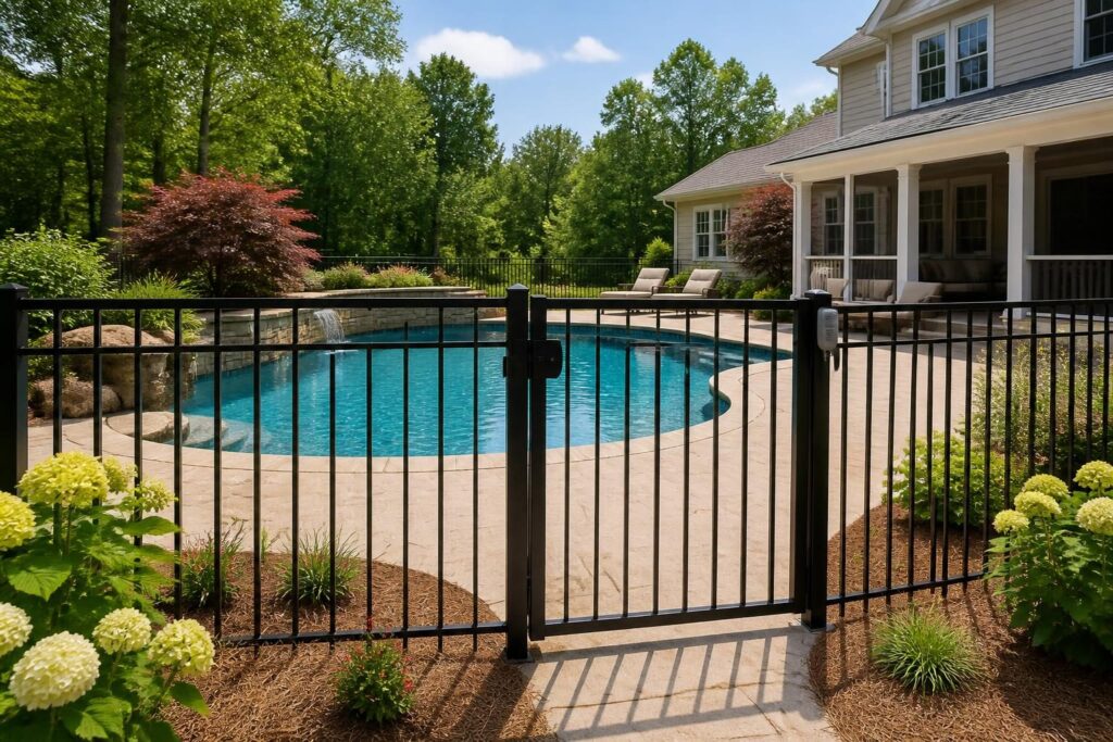 Pool alarm options North Carolina homeowners can evaluate around a residential backyard pool