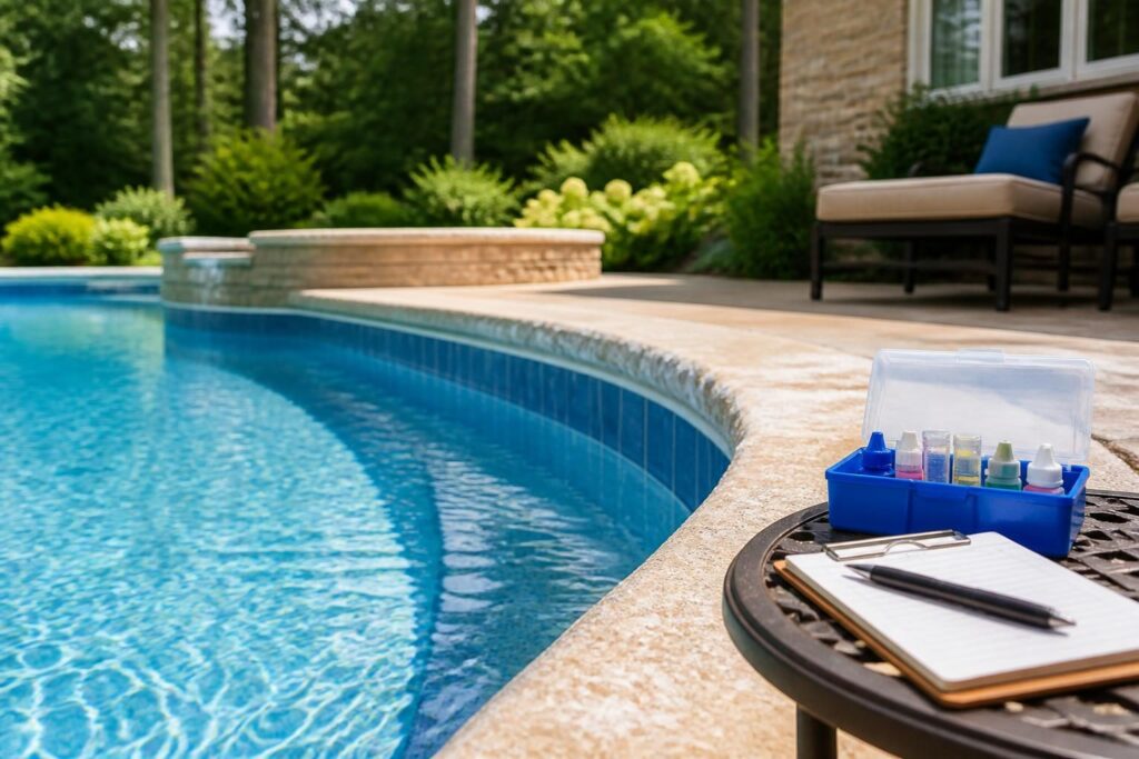 Pool calcium hardness scaling North Carolina homeowners can track with water testing and records