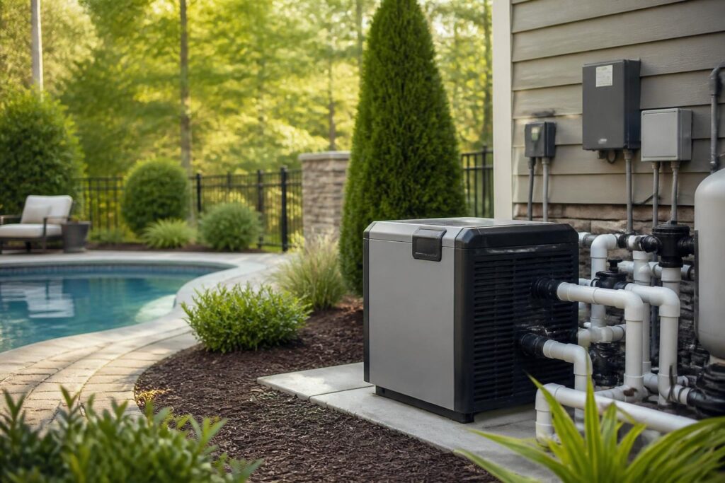 Pool heater maintenance checklist North Carolina homeowners can use to inspect a clean residential equipment area