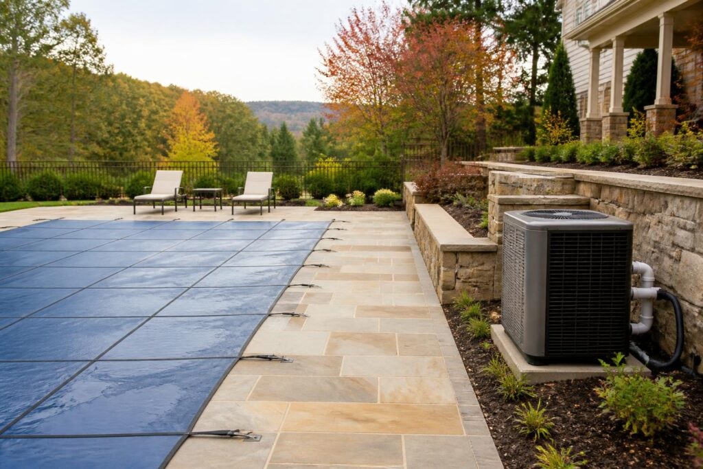 Pool heater options North Carolina homeowners can compare beside a residential pool