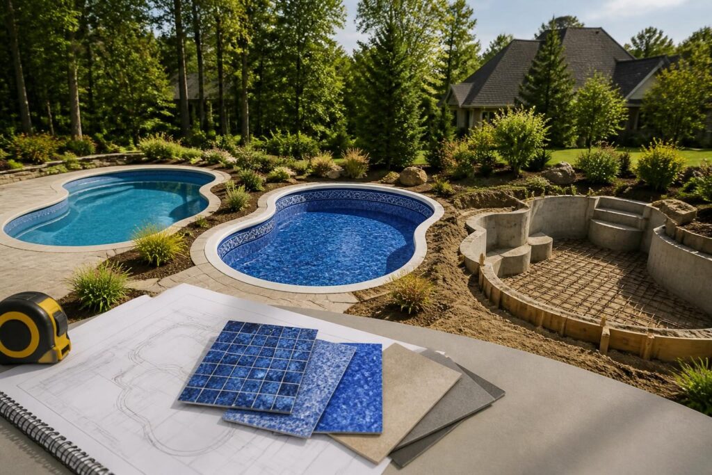 Fiberglass vinyl concrete pool comparison for a North Carolina backyard