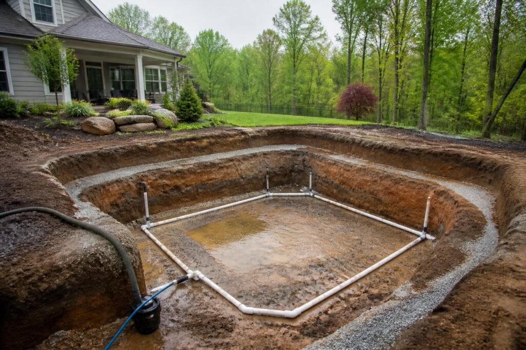Pool hydrostatic relief planning North Carolina for a residential site with groundwater concerns